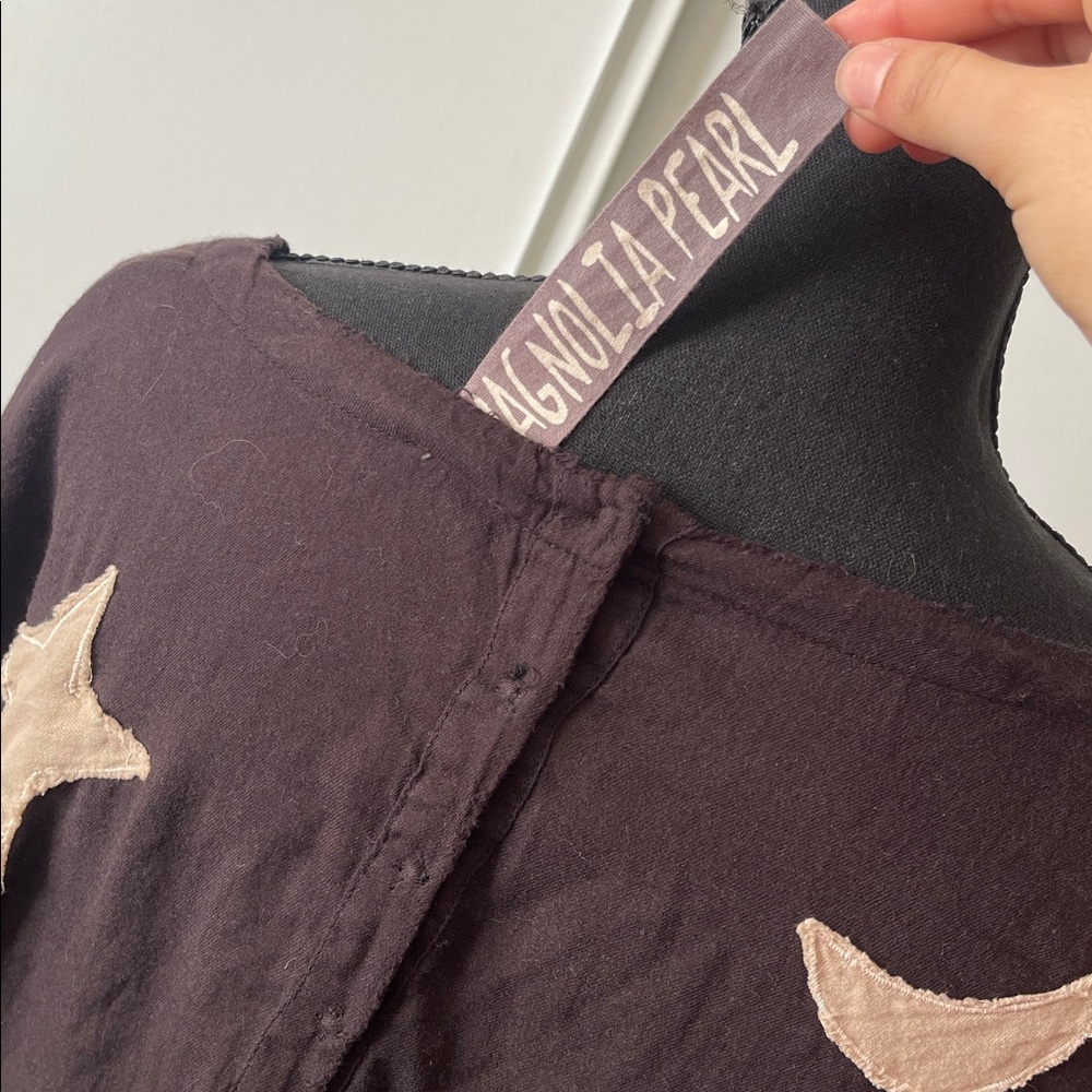 Magnolia Pearl Black Dress with Cream Stars and Moons - Picture 3 of 5